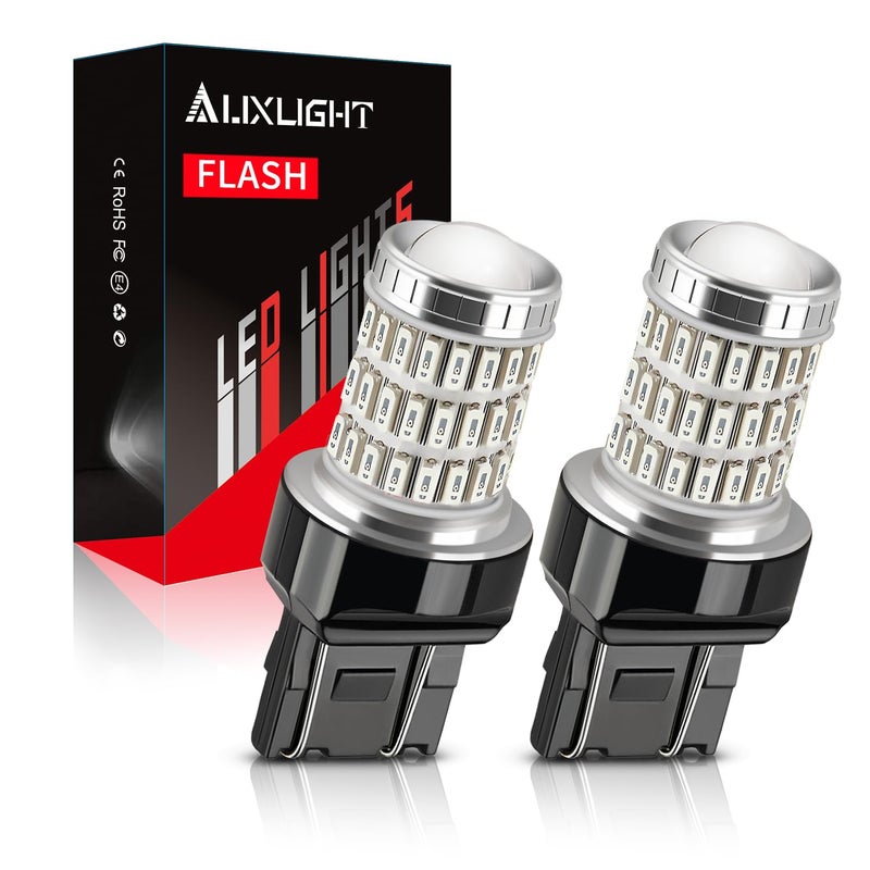AUXLIGHT LED Strobe/Flash Brake Tail Light Bulbs 7443 7440 LED Bulb Red 320% Brighter 7441 7444 T20 992 W21W Led Bulbs for Tail Stop Brake Lights (Brilliant Red, Pack of 2) - Image 1